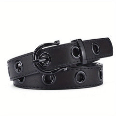 Eyelet Hollow Out PU Belt Vintage Solid Waist Belt Classic Jeans Pants Belts