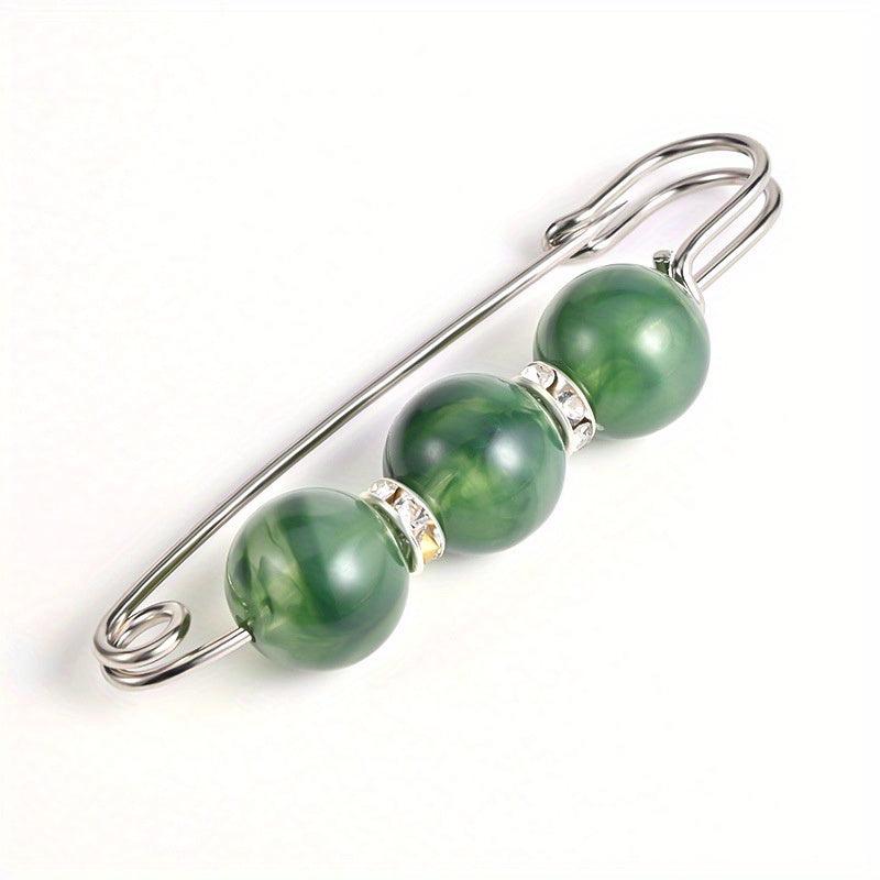 Vintage Faux Pearl Metal Brooch Pin
