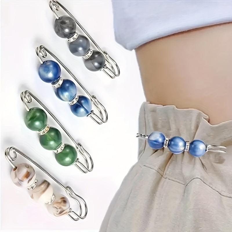 Vintage Faux Pearl Metal Brooch Pin