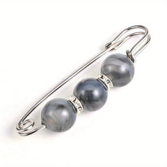 Vintage Faux Pearl Metal Brooch Pin