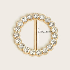 Women Belt Buckle Scarf with Rhinestone Decor