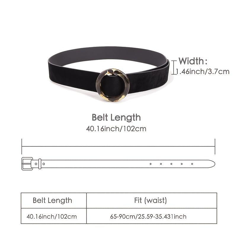 Vintage Velvet Padded Belt with Round Resin Buckle