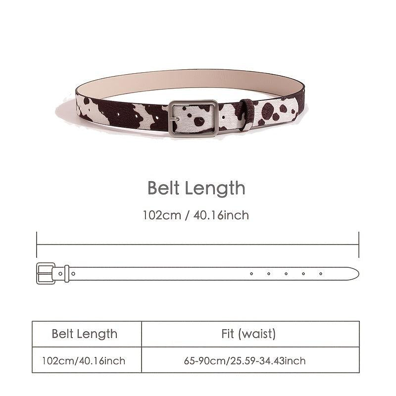 Cow Printed Pu Waist Belt Women Cow Belt Cowboy Bull Waistband