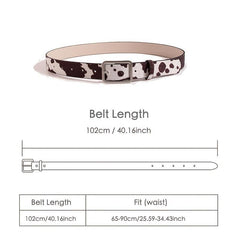 Cow Printed Pu Waist Belt Women Cow Belt Cowboy Bull Waistband