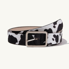 Cow Printed Pu Waist Belt Women Cow Belt Cowboy Bull Waistband