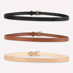 3pcs Golden Arrow Buckle Belt PU Leather Waist Belt for Women