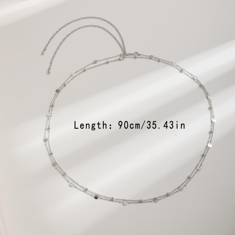 Metal Waist Chain Sequin Circular Piece Body Chain Belly Chain