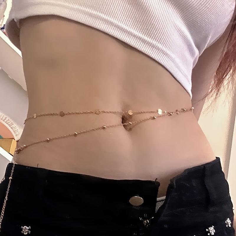 Metal Waist Chain Sequin Circular Piece Body Chain Belly Chain