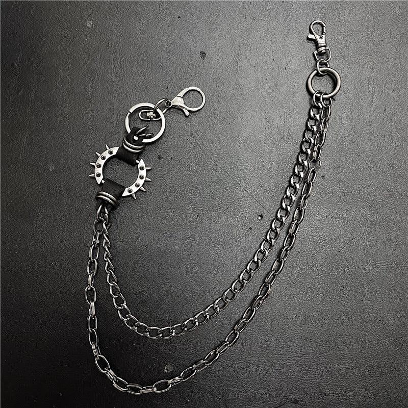 Spiked Retro Circle Waist Chain for Men and Women