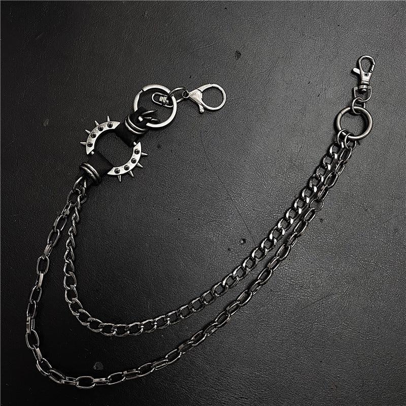 Spiked Retro Circle Waist Chain for Men and Women