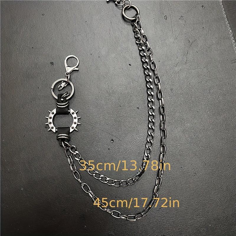 Spiked Retro Circle Waist Chain for Men and Women