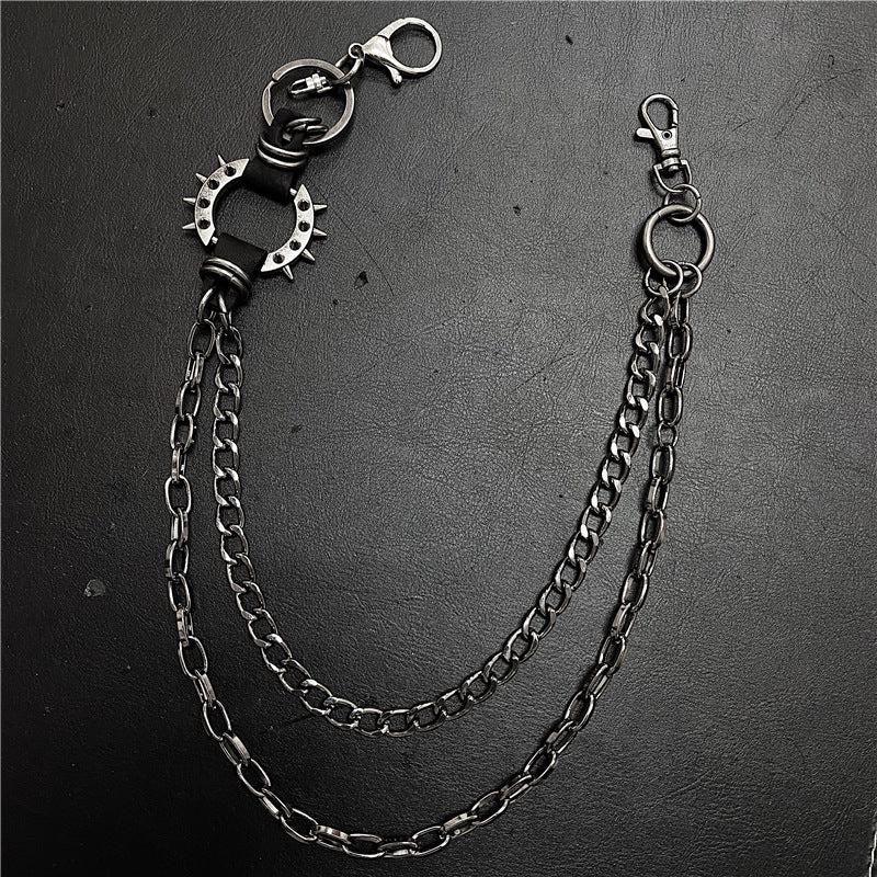 Spiked Retro Circle Waist Chain for Men and Women