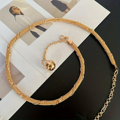 Golden Thin Metal Waist Chain Beads Pendant Dress Girdle