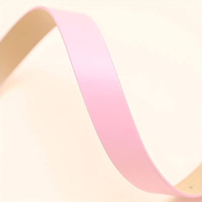 Y2K Punk Metal Pentagram Belt Pink PU Leather Girdle