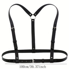 Gothic Harness Belt Square Pin Buckle PU Suspenders