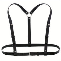 Gothic Harness Belt Square Pin Buckle PU Suspenders