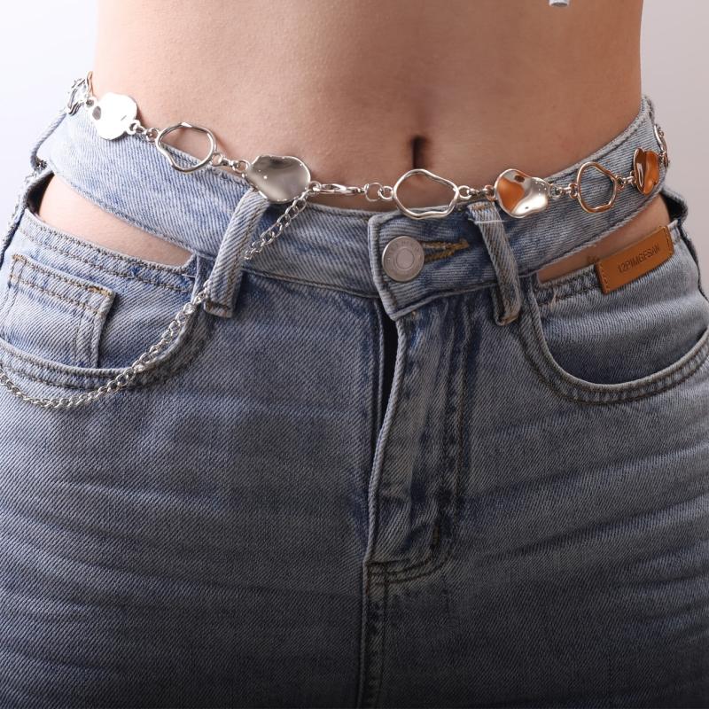 elegant Hollow Waist Chain - Women's Silvery Chain