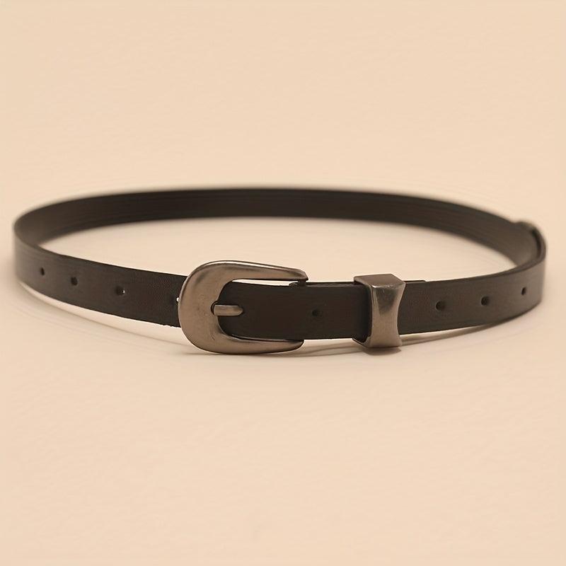Vintage Oval Buckle PU Belt Hip Hop Women Men