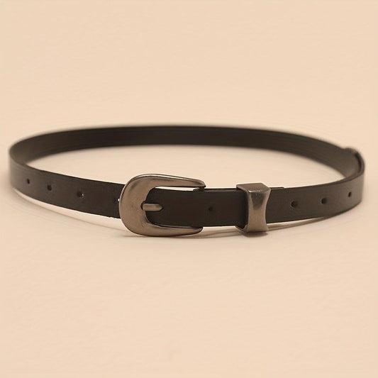 Vintage Oval Buckle PU Belt Hip Hop Women Men