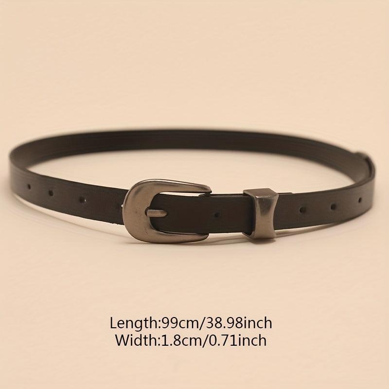 Vintage Oval Buckle PU Belt Hip Hop Women Men