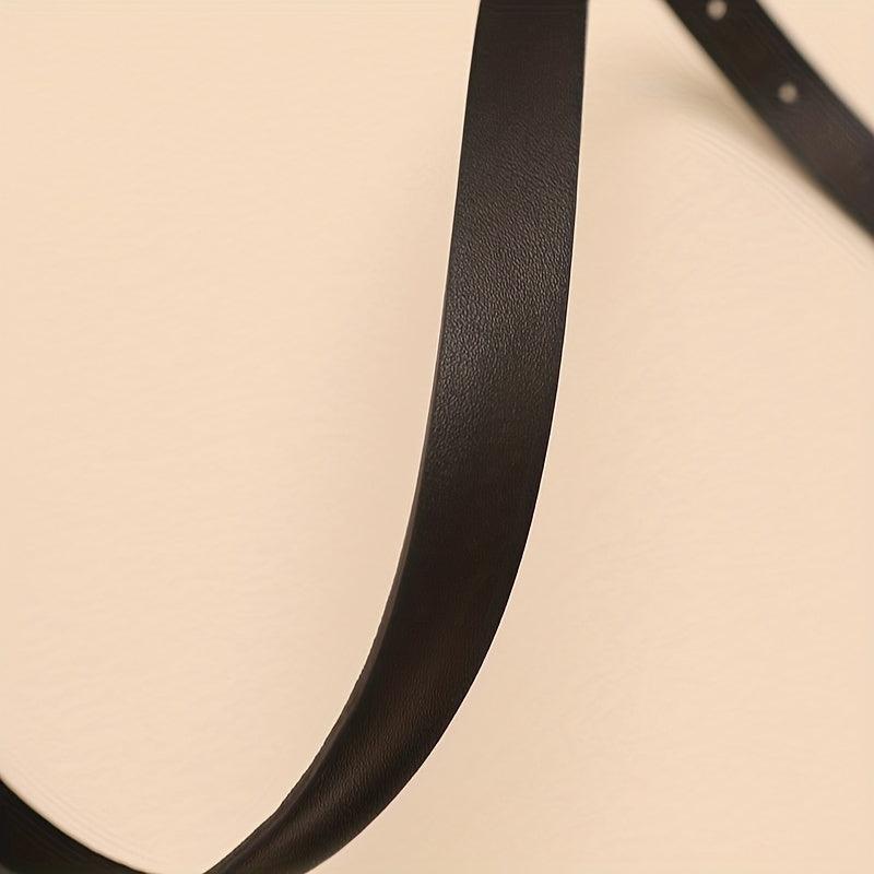 Vintage Oval Buckle PU Belt Hip Hop Women Men