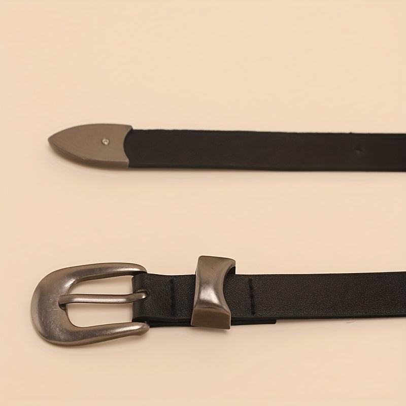 Vintage Oval Buckle PU Belt Hip Hop Women Men