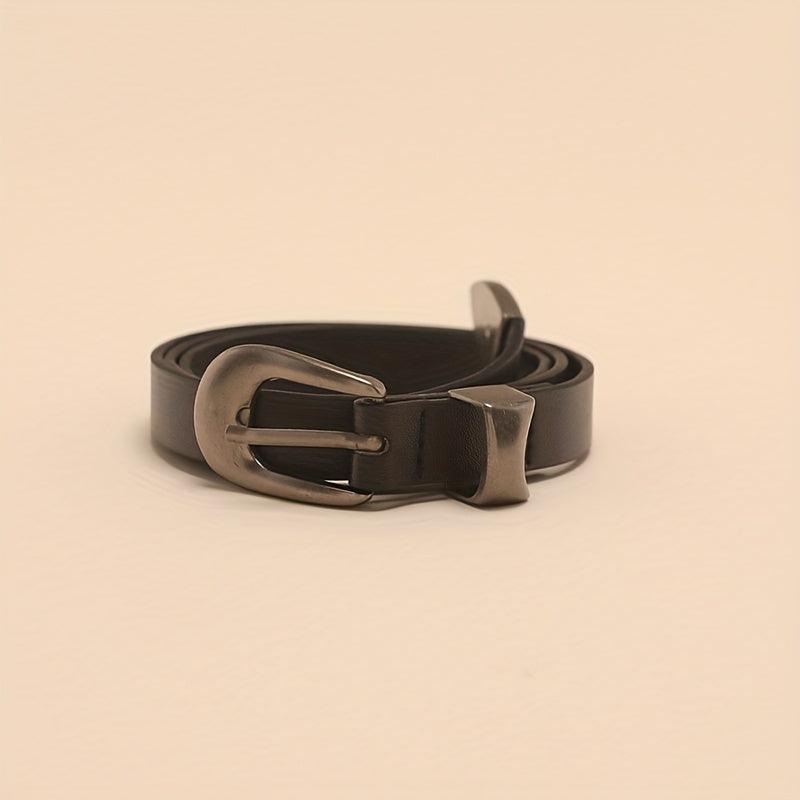Vintage Oval Buckle PU Belt Hip Hop Women Men