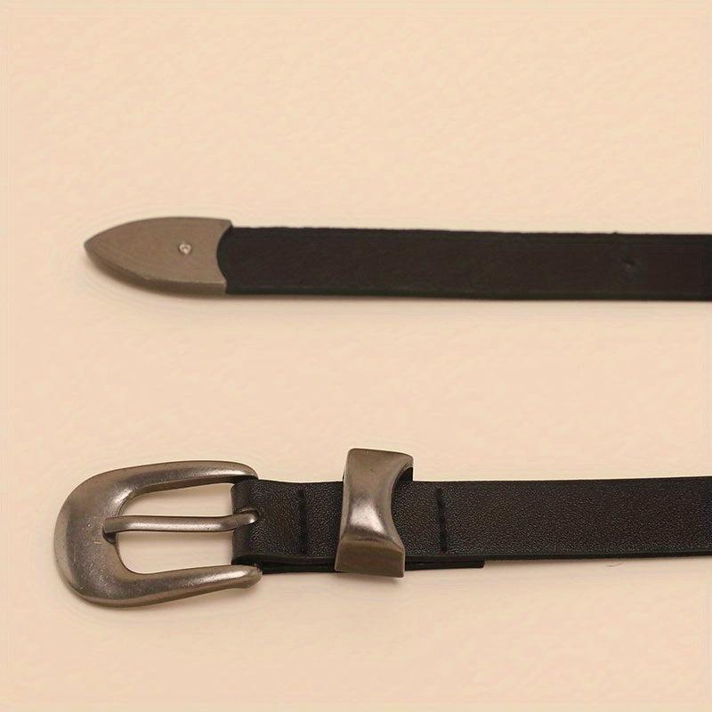 Vintage Oval Buckle PU Belt Hip Hop Women Men