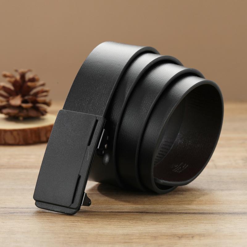 Vintage Leather Belt with Automatic Buckle