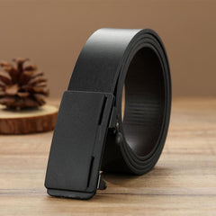 Vintage Leather Belt with Automatic Buckle