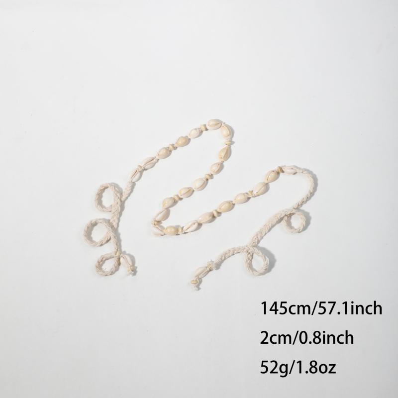 Boho Shell Rope Sash Belt Vintage Bowknot Lace Up Belt