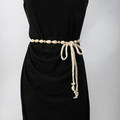 Boho Shell Rope Sash Belt Vintage Bowknot Lace Up Belt