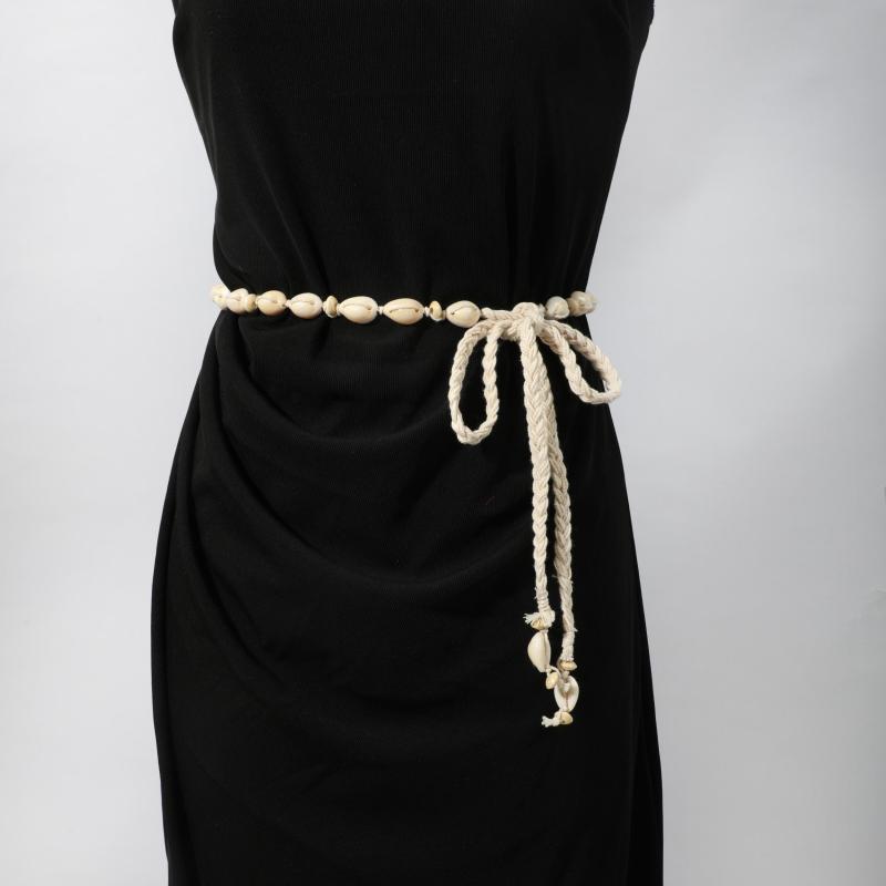 Boho Shell Rope Sash Belt Vintage Bowknot Lace Up Belt