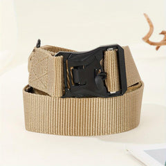 Tactical Belt Retractable Quick Release Plastic Buckle Braided Canvas Belts