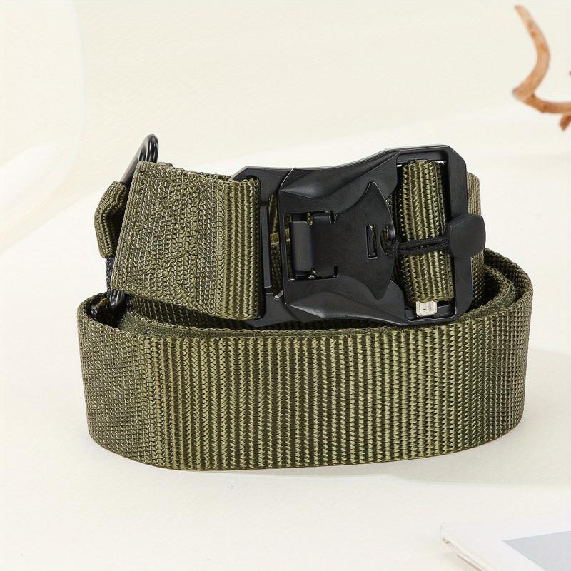 Tactical Belt Retractable Quick Release Plastic Buckle Braided Canvas Belts