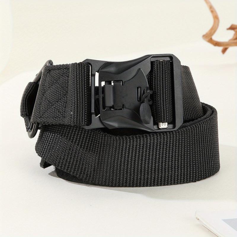 Tactical Belt Retractable Quick Release Plastic Buckle Braided Canvas Belts