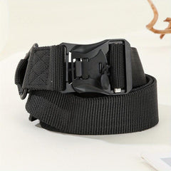 Tactical Belt Retractable Quick Release Plastic Buckle Braided Canvas Belts