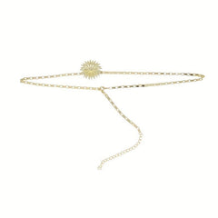 Golden Flower Metal Waist Chain Y2K Belly Chain for Women