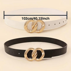 8 Shaped Buckle Belt Set - Women's Casual & Classic Belt for Dress and Pants