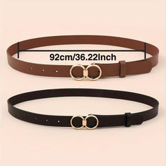 Stylish Solid Casual Jeans Pants Belt 2pcs Set Girdle For Women