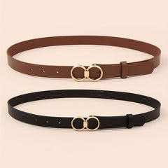 Stylish Solid Casual Jeans Pants Belt 2pcs Set Girdle For Women