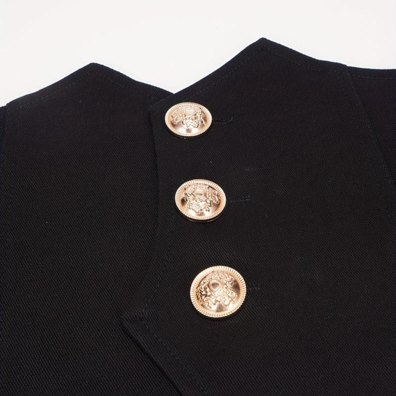 Vintage Style Wide Belt with Three Buttons