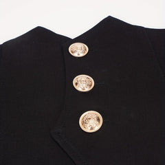 Vintage Style Wide Belt with Three Buttons