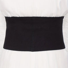 Vintage Style Wide Belt with Three Buttons