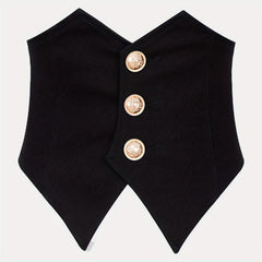 Vintage Style Wide Belt with Three Buttons