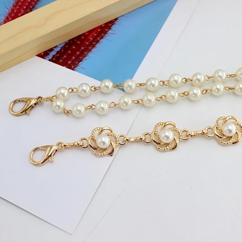 Faux Pearl Chain Decorative Dress Skirt Thin Belt