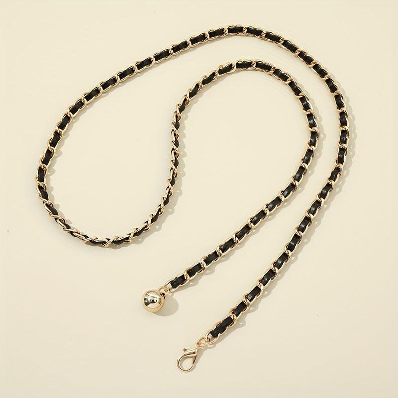 Adjustable Braided Waist Chain Ball Pendant Belly Chain Decorative Dress Girdle