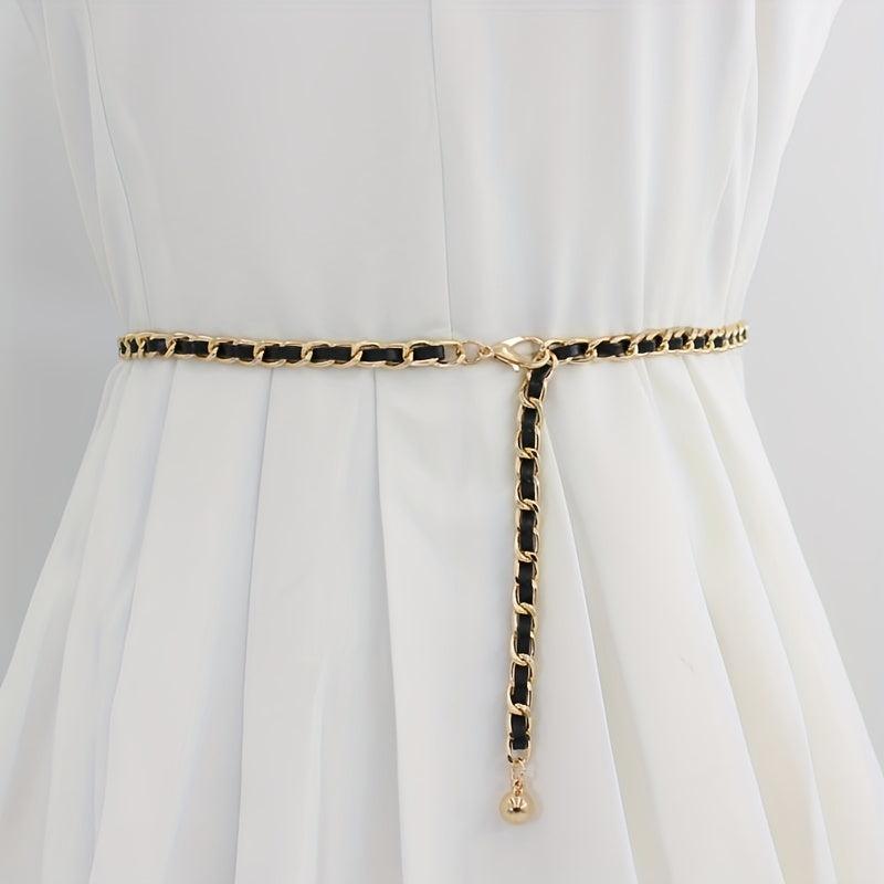 Adjustable Braided Waist Chain Ball Pendant Belly Chain Decorative Dress Girdle