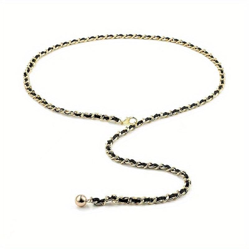 Layered Metal Waist Chain Coin Pendant Waistband for Women