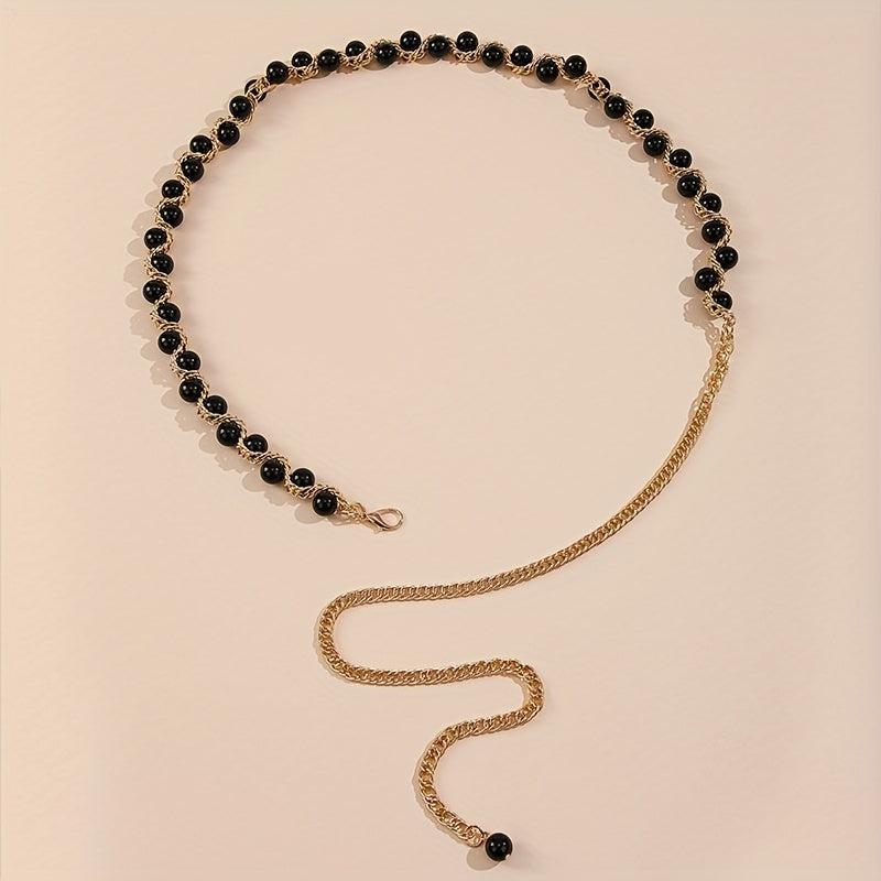 Faux Pearl Waist Chain Tassel Girdle for Women